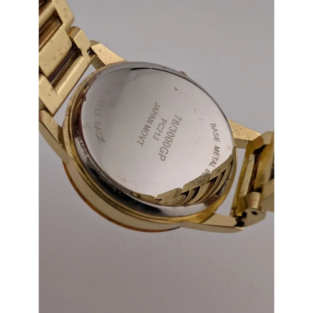 Time & Tru Watch Women 38mm Case Tortoiseshell and Gold 7.5
